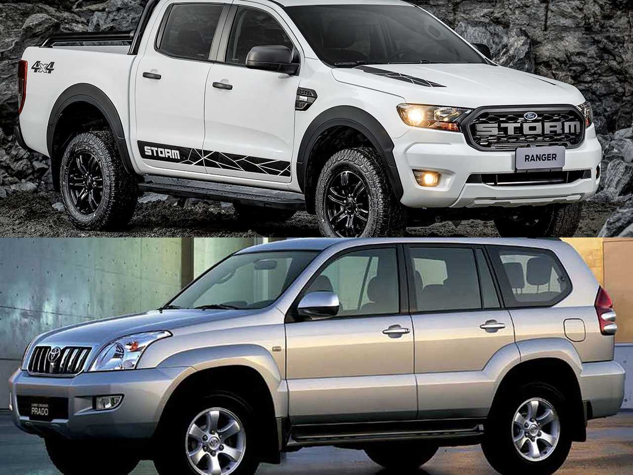 4x4 robusto: Toyota Land Cruiser Prado usado ou uma Ford Ranger Storm?