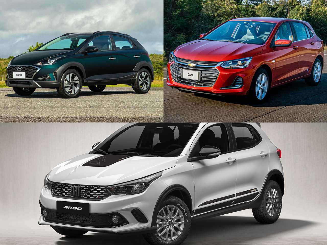 Carro para ir ao sítio no fim de semana: Hyundai HB20X, Chevrolet Onix ou Fiat Argo Trekking?
