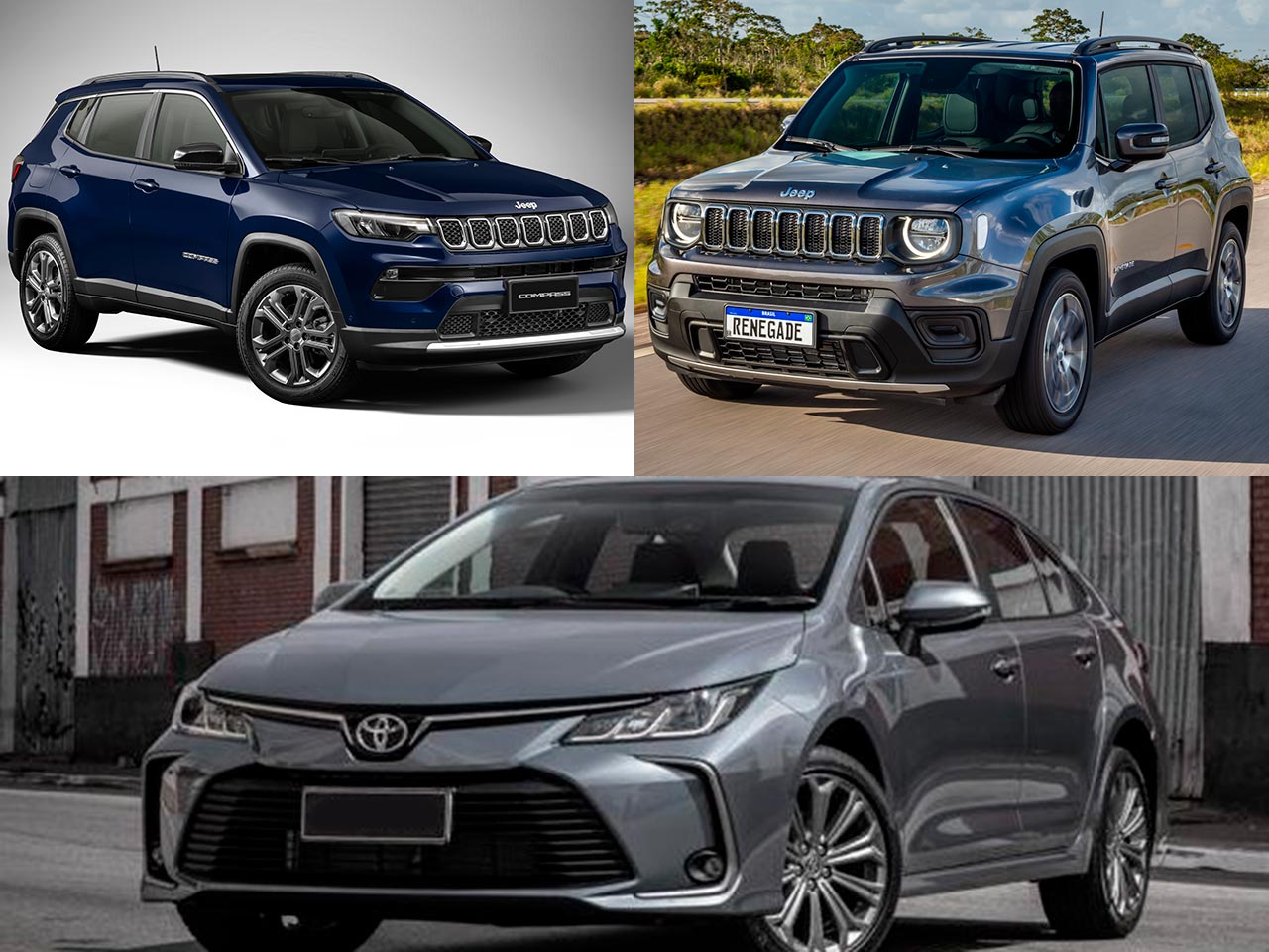 Compra com isenção: Compass, Renegade ou Corolla XEi, todos 2023?