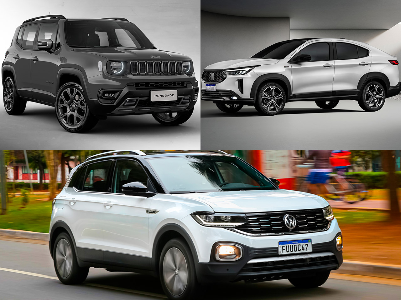 Compra PcD: VW T-Cross, Fastback 1.3 turbo ou Renegade Série S?