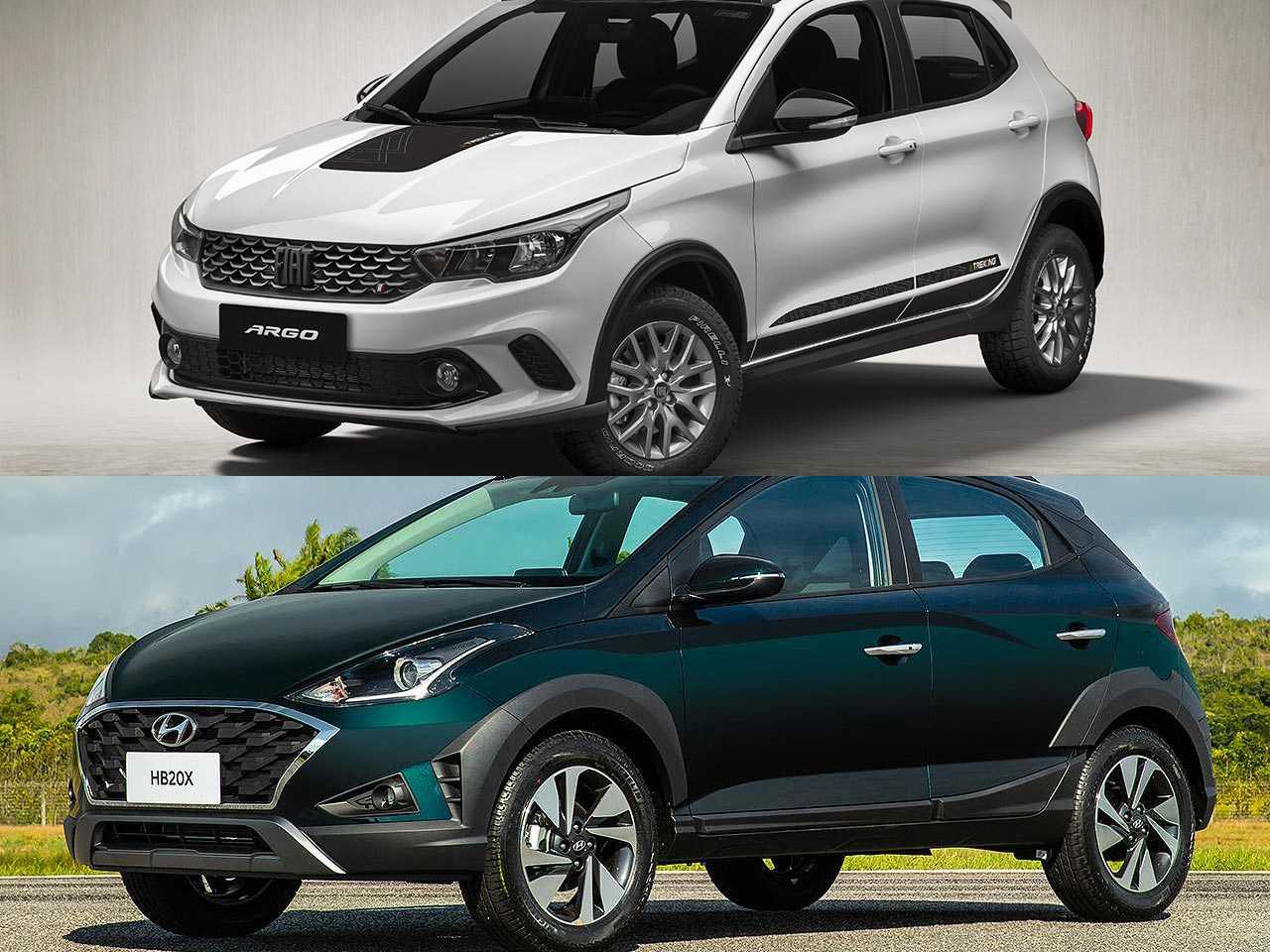 Fiat Argo Trekking 1.3 ou Hyundai HB20X Vision?