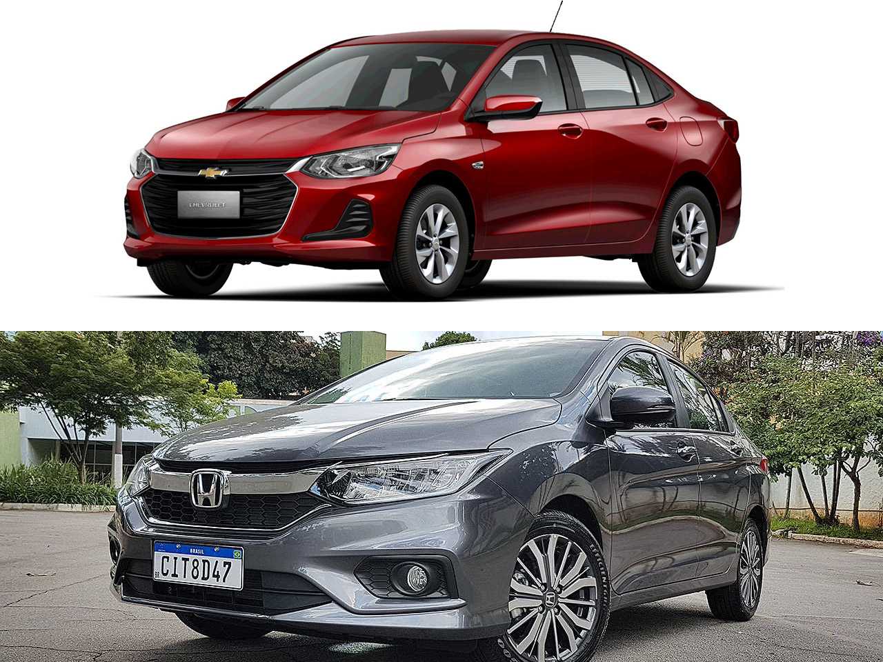 Honda City DX ou um Chevrolet Onix Plus LT?