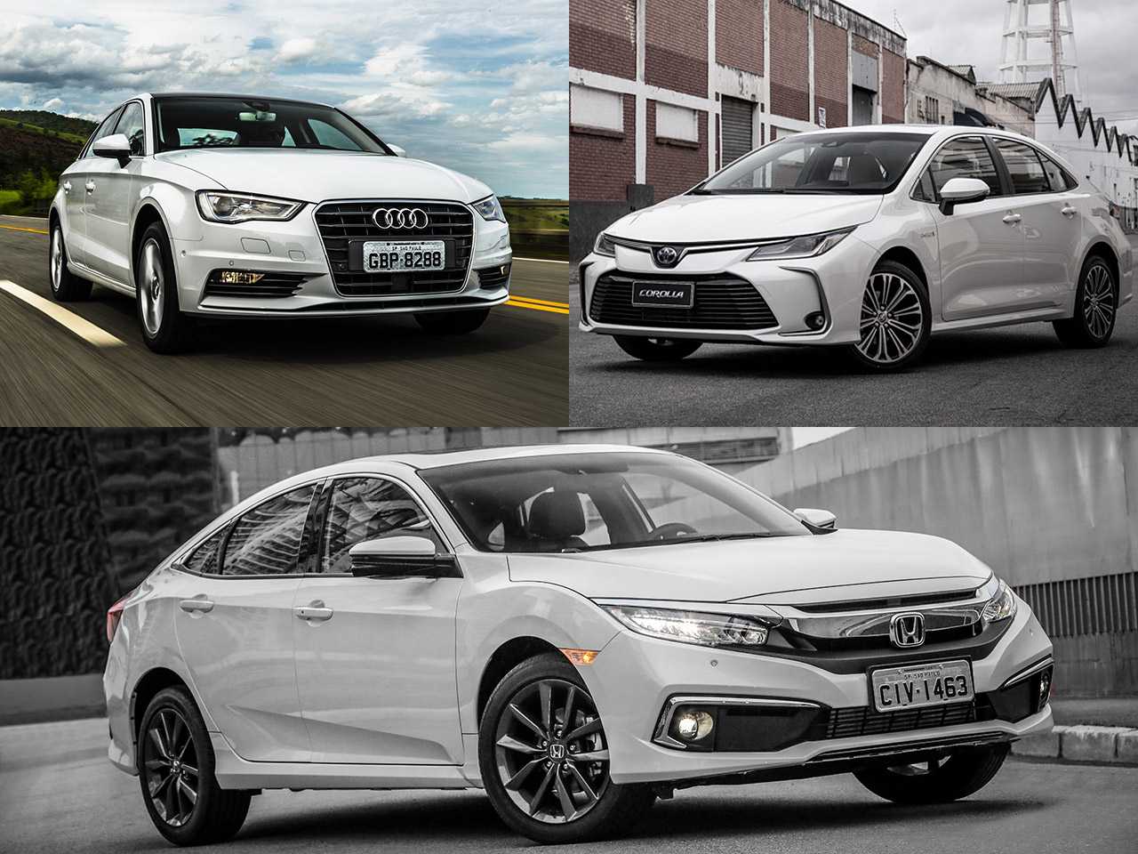 Honda Civic Touring, Toyota Corolla Altis ou Audi A3 Sedan Prestige?