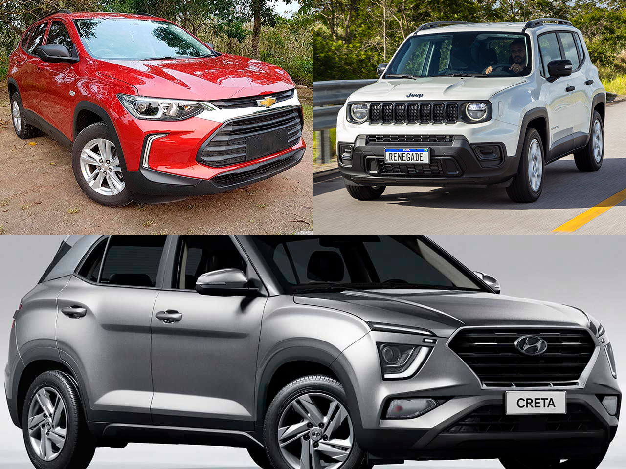 Jeep Renegade Sport, Chevrolet Tracker LT ou um Hyundai Creta Comfort?