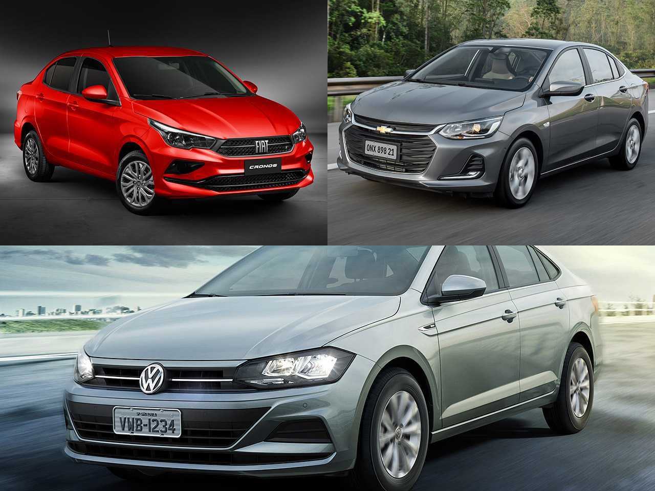 Sedã para usar também como táxi: VW Virtus, Chevrolet Onix Plus ou Fiat Cronos?