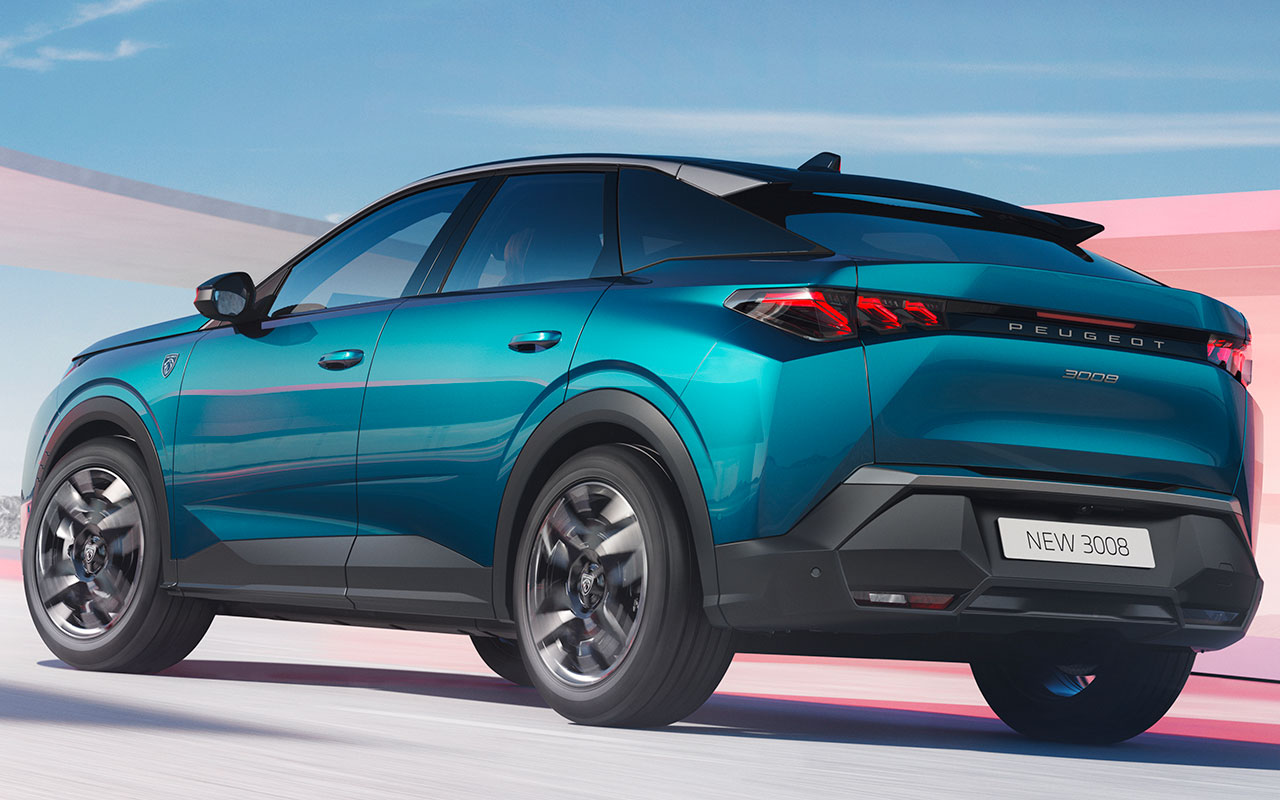 Peugeot 3008 de nova geração visto pela traseira