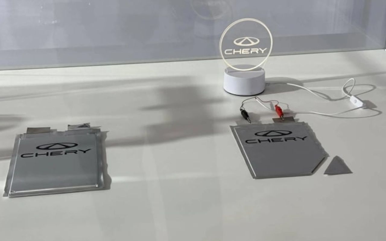 Células de bateria em testes da Chery