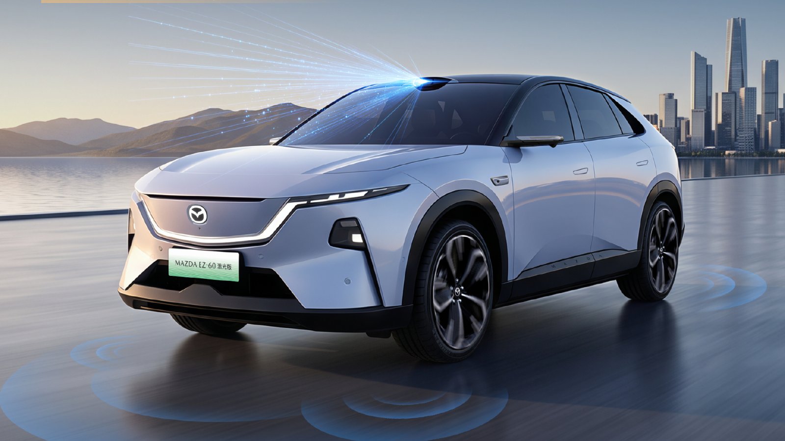 Mazda EZ-60 2027 branco com sensor LiDAR no teto