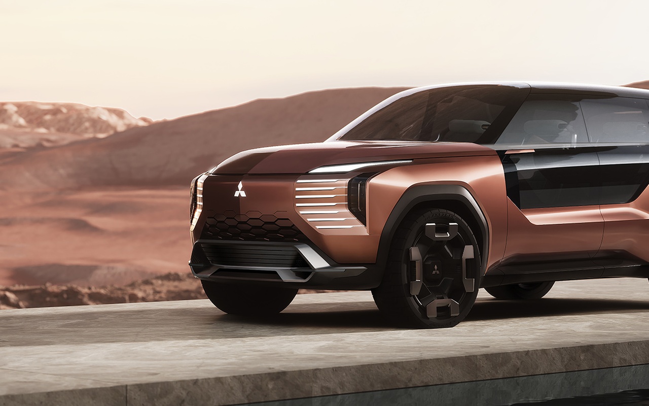 Detalhe da dianteira e da cabine do Mitsubishi Elevance Concept