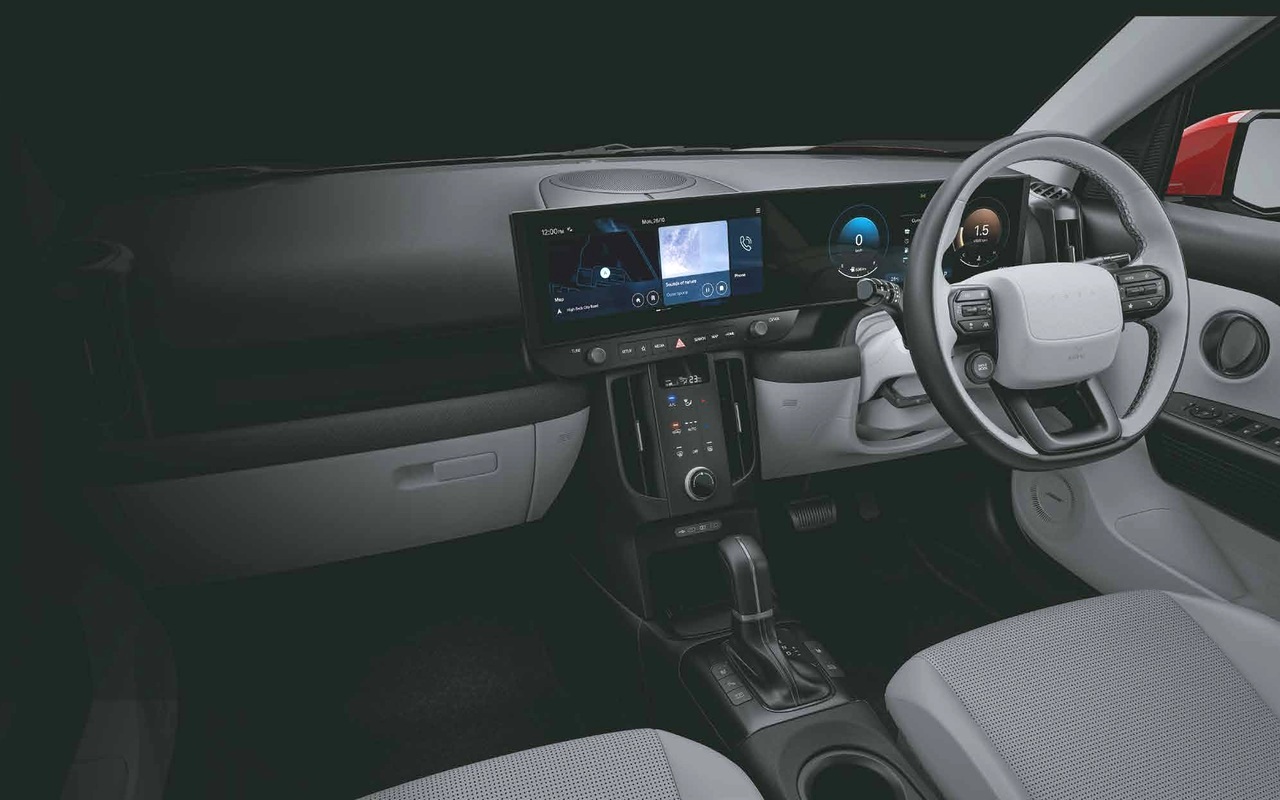 Painel, volante e console do Hyundai Bayon indiano