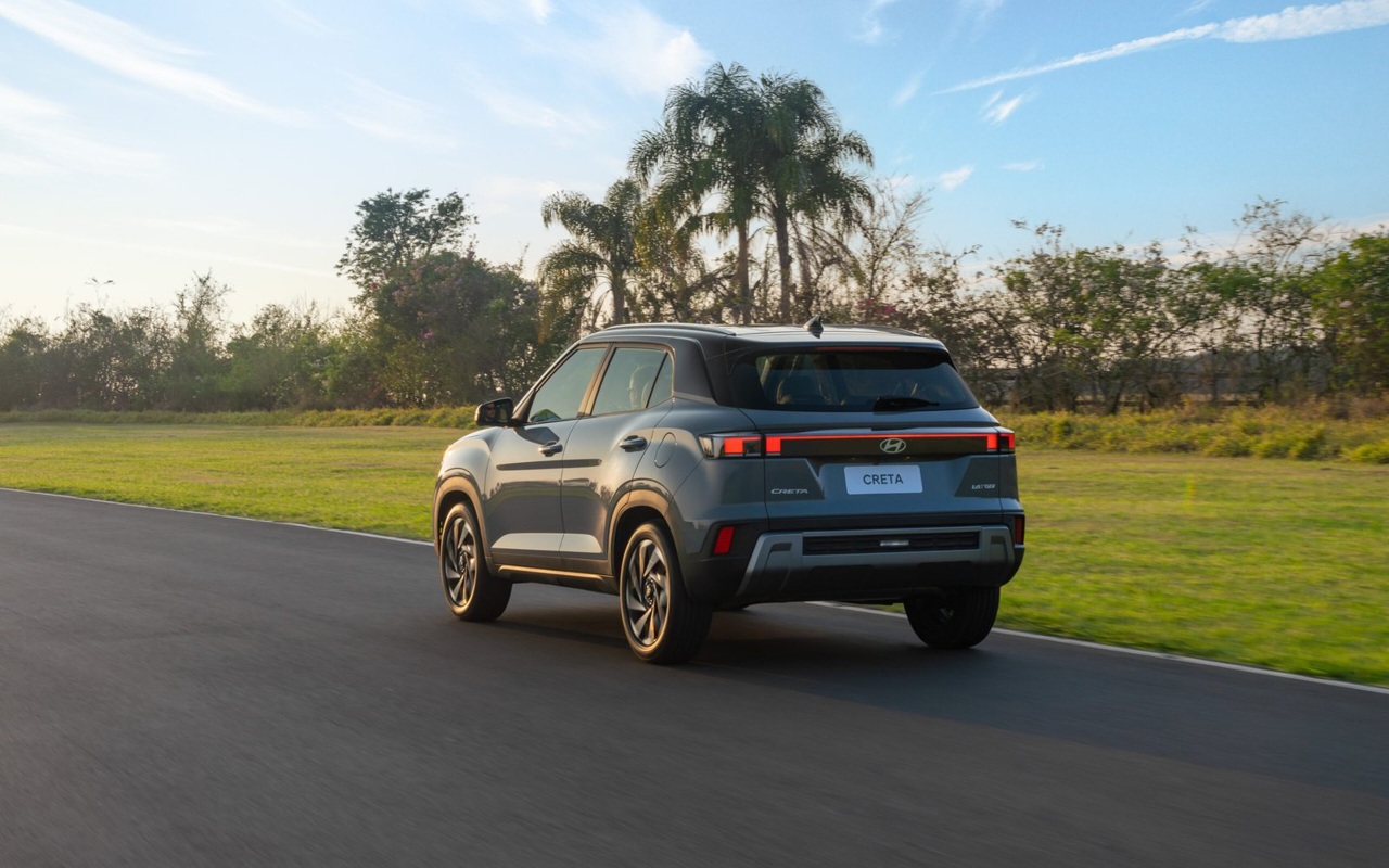 Traseira e lateral do Hyundai Creta Ultimate cinza