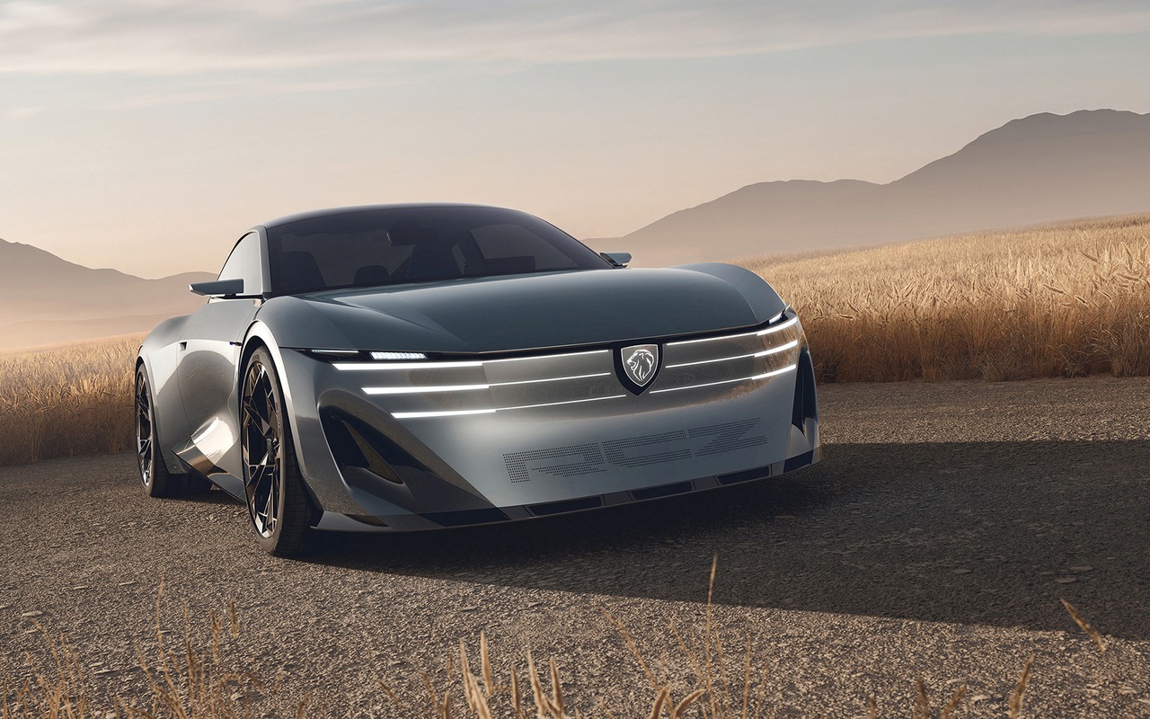 Dianteira do Peugeot RCZ Vision com três linhas luminosas