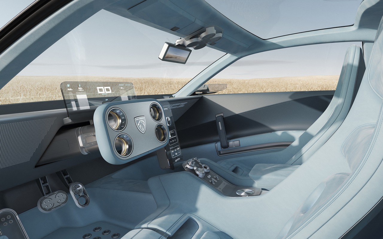 Interior do Peugeot RCZ Vision com Hypersquare e telas transparentes