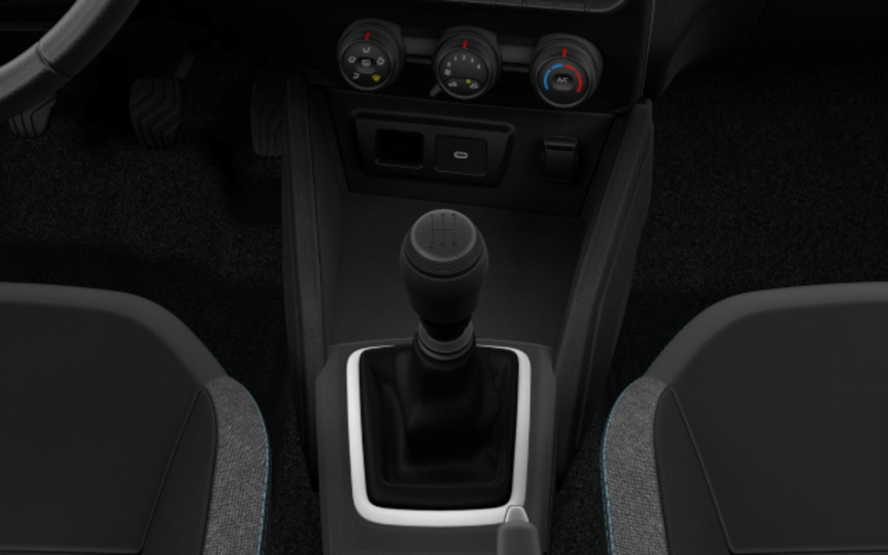 Detalhe da alavanca de câmbio manual do Renault Duster Zen Plus